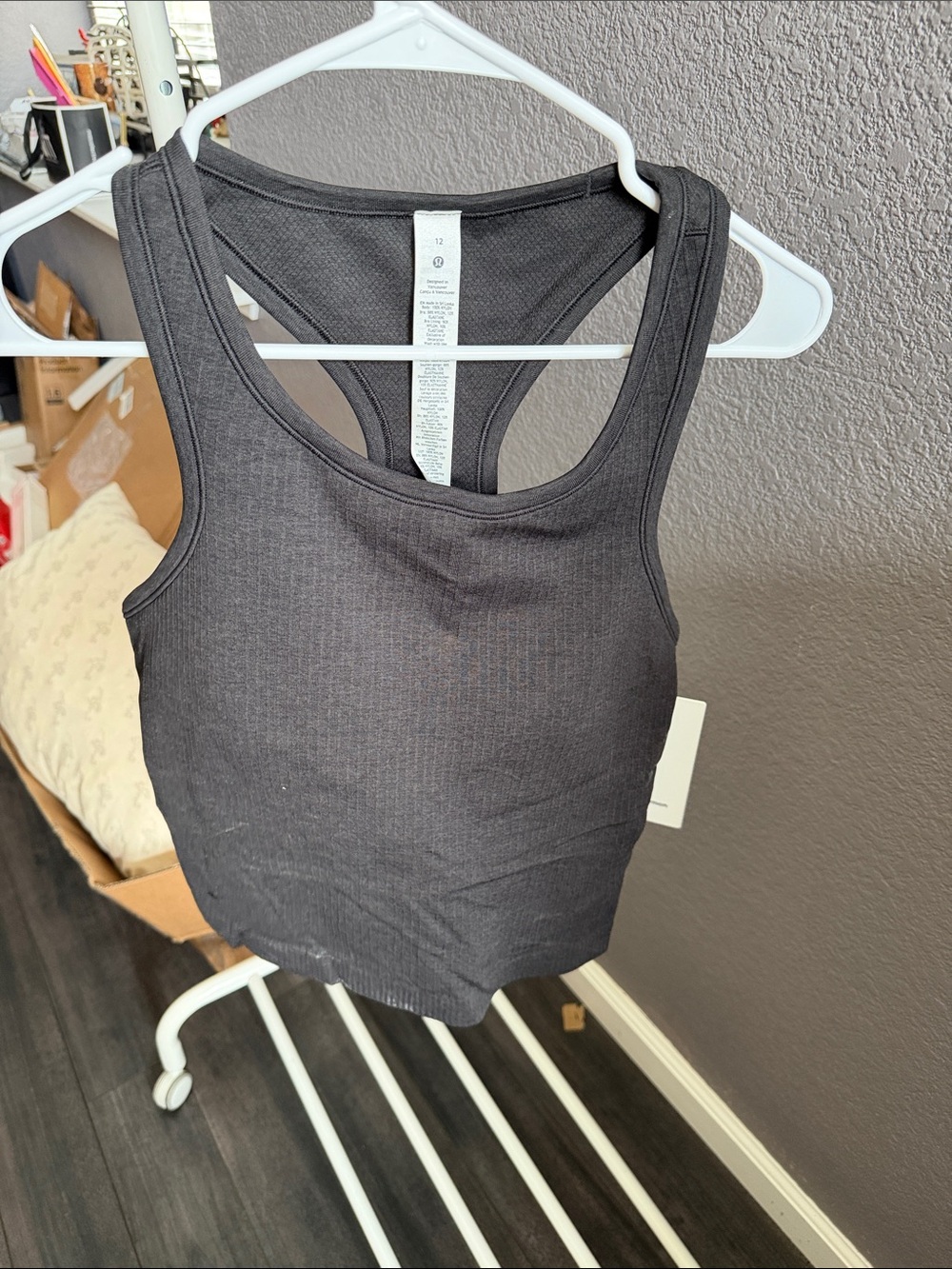 lululemon athletica Black Ribbed Racerback Sports Bra Tank